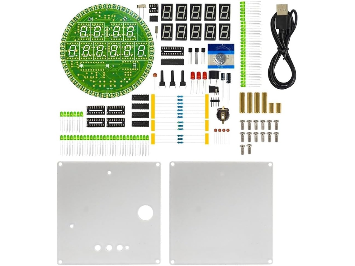 Kit De Relógio Eletrônico Faça Você Mesmo Calendário Giratório