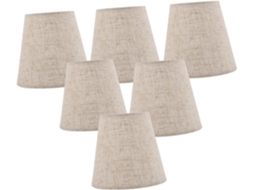 Conjunto de 6 Luminárias de Teto em Linho, com Cúpulas Decorativas Suspensas, Cúpula Leve, Tamanho Médio, Adequadas para SFUSHOS