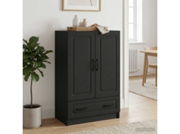 Vidaxl Buffet Com Gaveta Preto 66 X 34,5 X 92 Cm Derivados De Madeira