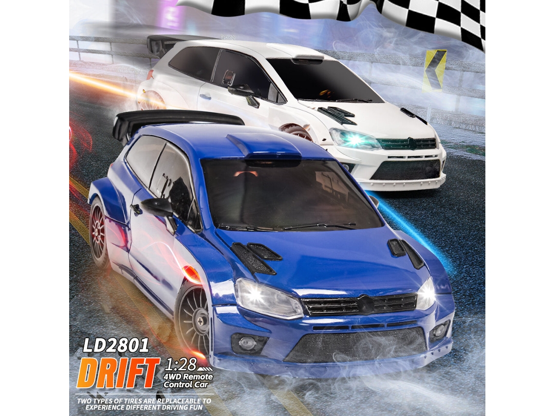 Brancoldrc 2801 Rtr 1/28 2.4g 4wd Drift Polo R Luz Led On road Proporcional Bateria 3.7v 1s Brinquedo MDUG