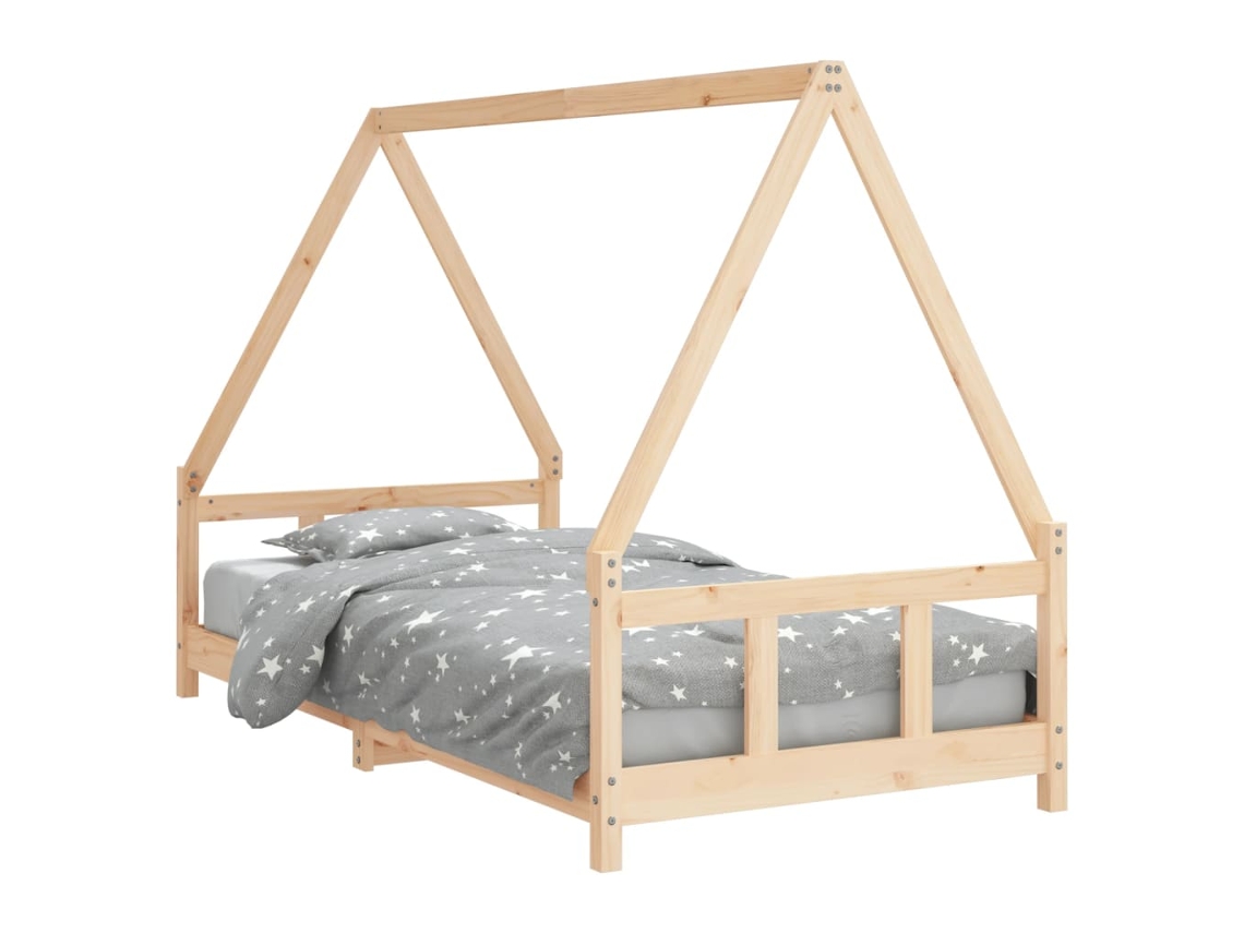 Kids Bed Frame, Kids Bed Frames Vidaxl Marrom Madeira De Pinho (90 X 190 Cm)