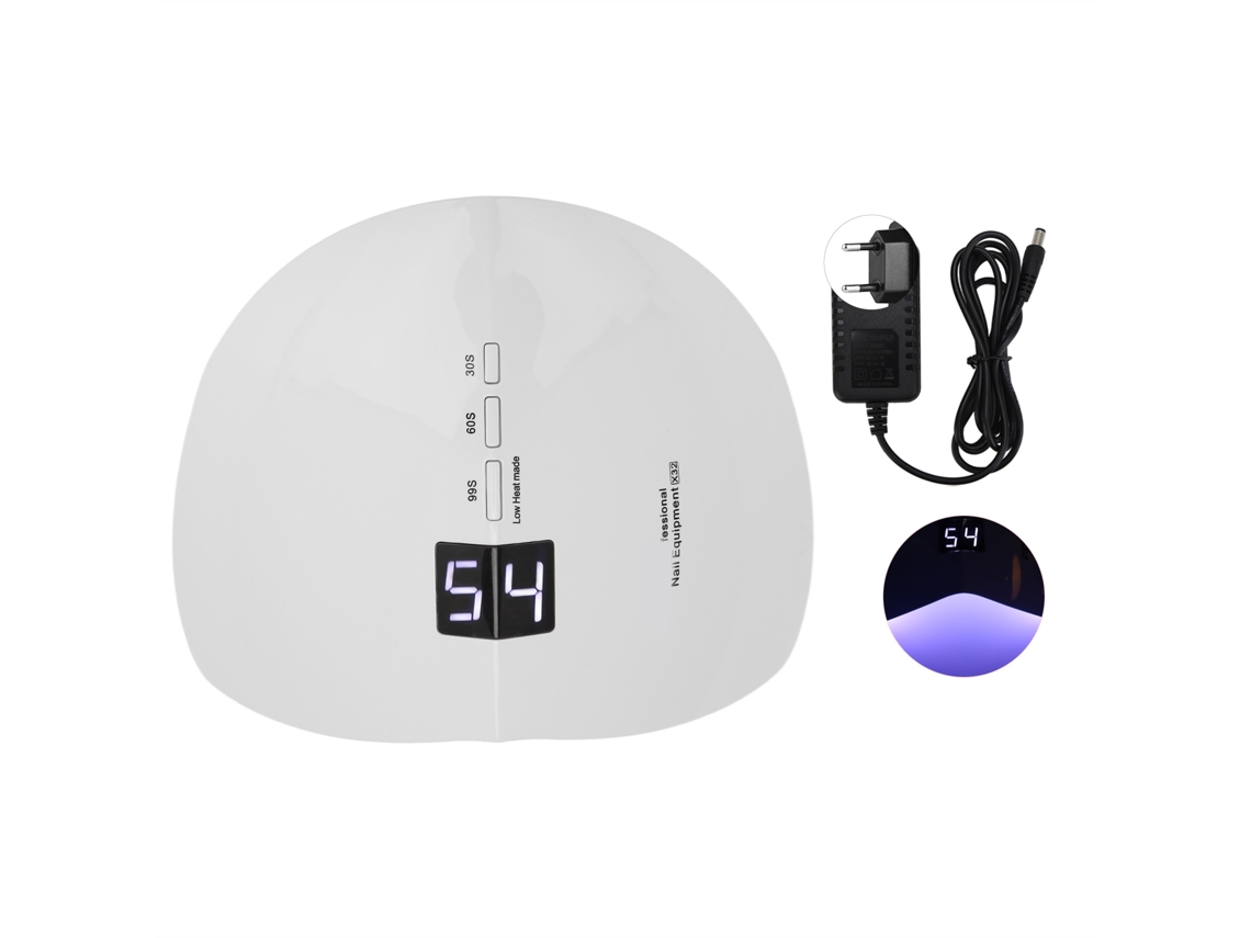 Lâmpada Uv Led Para Unhas 54w, Secador De Unhas, Cura De Esmalte Em Gel Com 3 Configurações De Temporizador, 100-240v, Plugue Europeu