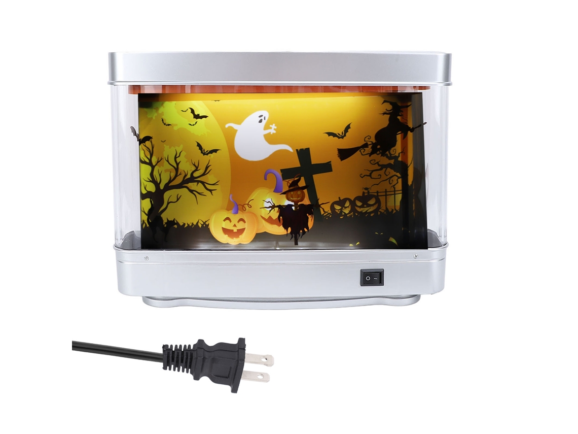 Lâmpada decorativa de mesa dinâmica led com fantasmas e aquário virtual para halloween | S/MARCA