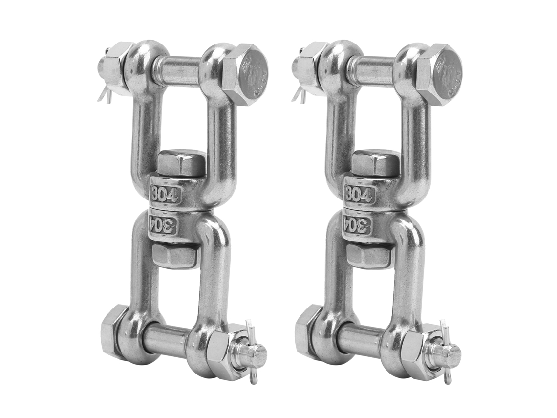 2 arruelas giratórias de âncora de aço inoxidável 304 com conector de anel giratório de travamento M10