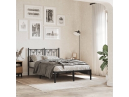 Vidaxl Estrutura De Cama Com Cabeceira 120x190 Cm Metal Preto