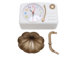 Baok-reloj De Mesa Antigo Gramofono Com Alarme Operado Por Baterias Decorante Para Dormitorio Oficina Blanco
