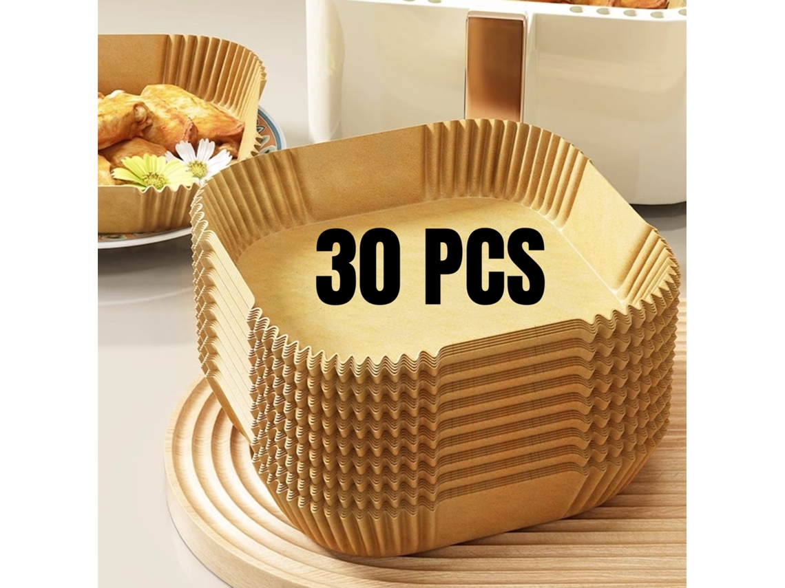 (30 Unidades Quadradas) Papel Descartável Para Fritadeira A Ar, Resistente A Óleo E À Prova D'água.