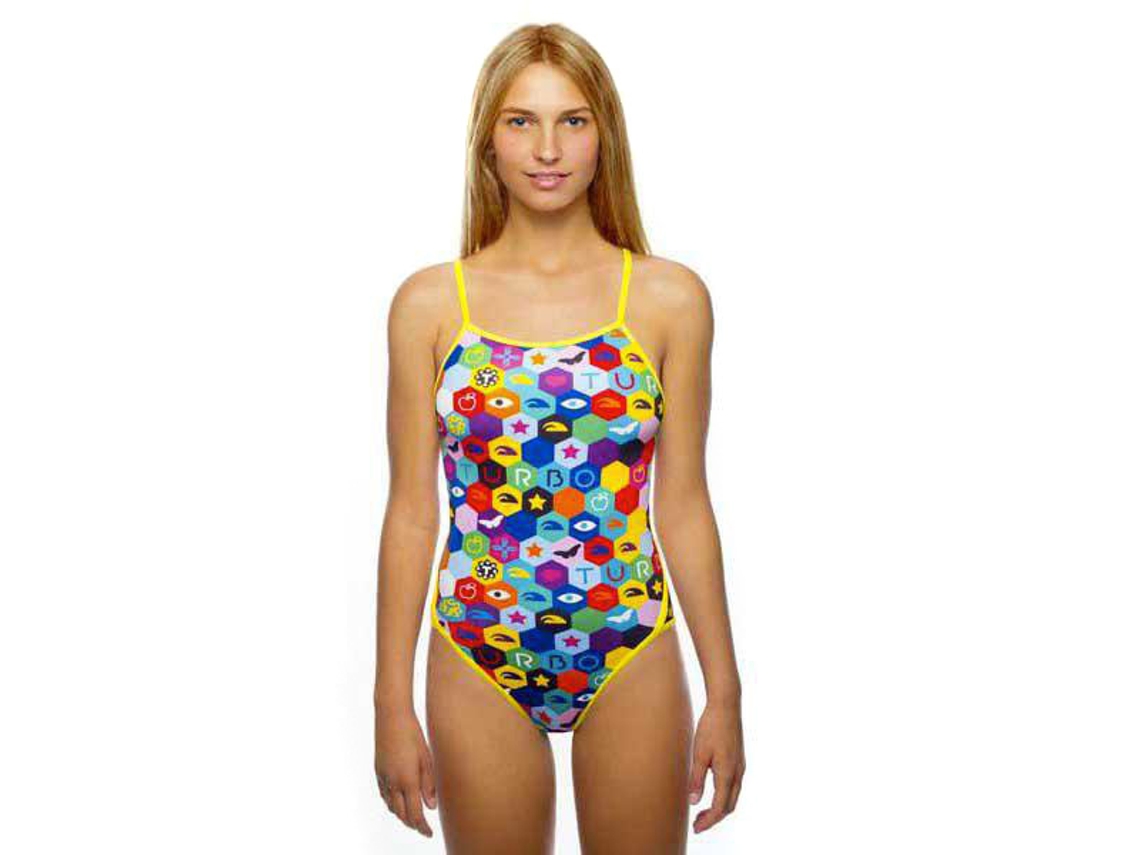 Fato de banho para Mulher TURBO Hexa Multicor para Natação (XXL)