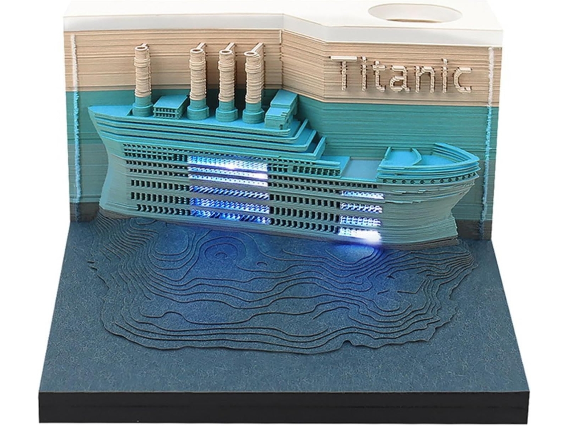Calendário 3d 2027 Com Luz Bloco Notas Em Papel Escultura Autoadesiva Ideal Para Planejamento Diário,