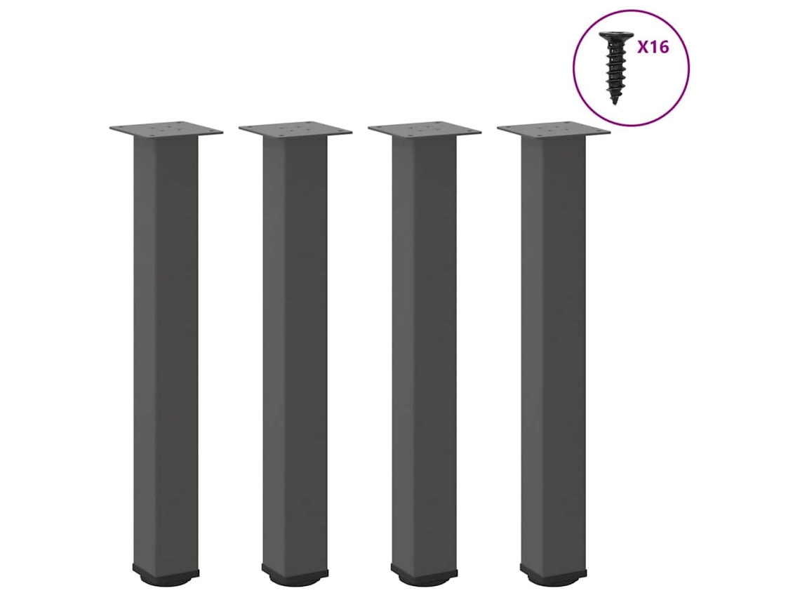 Vidaxl Pés De Mesa De Console 4 Peças Antracite 72-74 Cm Aço