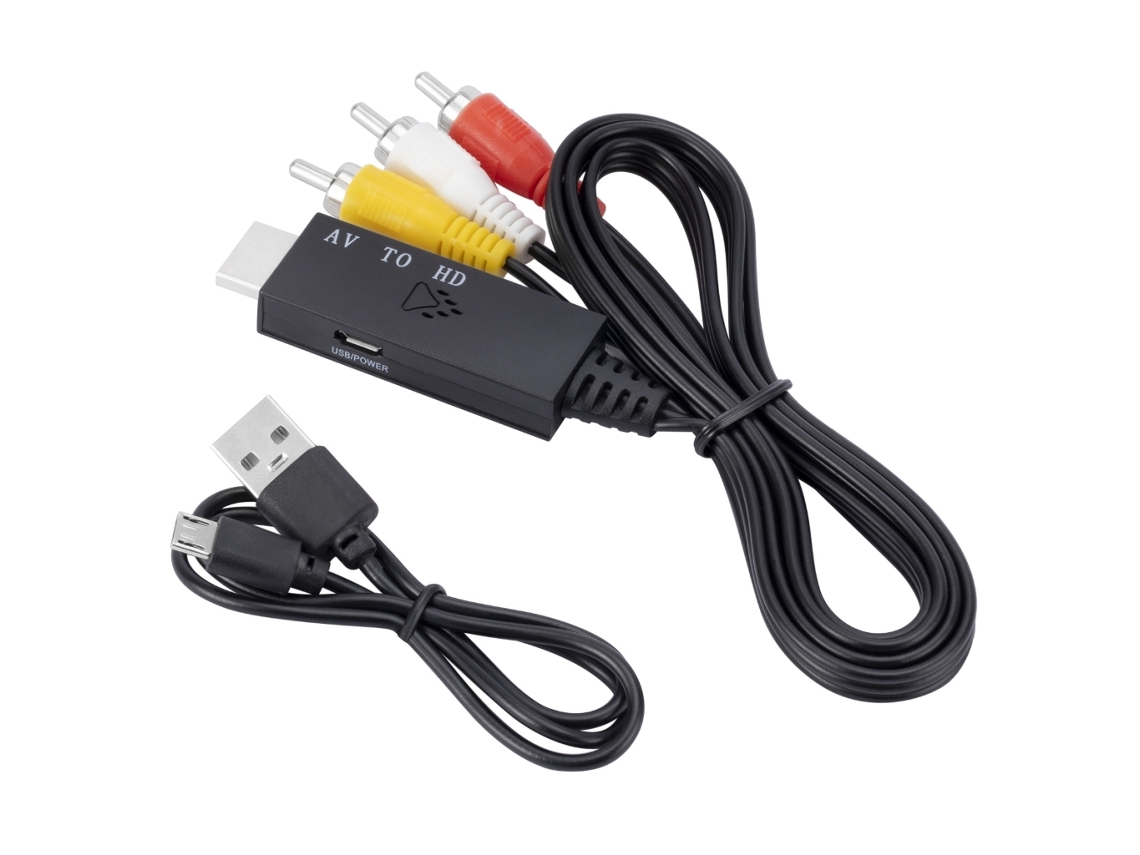 Adaptador Conversor Av Para Hdmi Compatível Com 1080p, Rca Para Hdmi, Suporta Pal, Ntsc3.58, Ntsc4.43 E Secam. Aquaforge