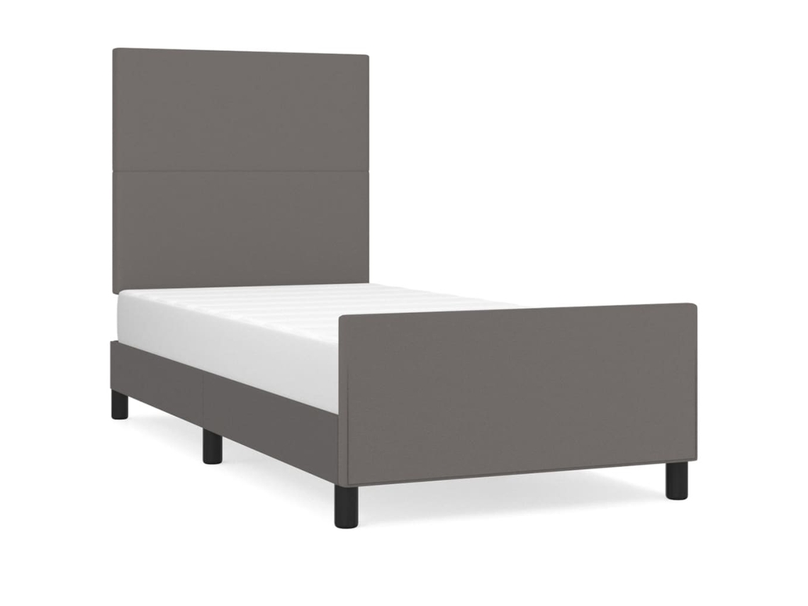 Bed Frame With Headboard, Bed Frames With Headboards Vidaxl Cinzeto Couro Artificial (90 X 200 Cm)