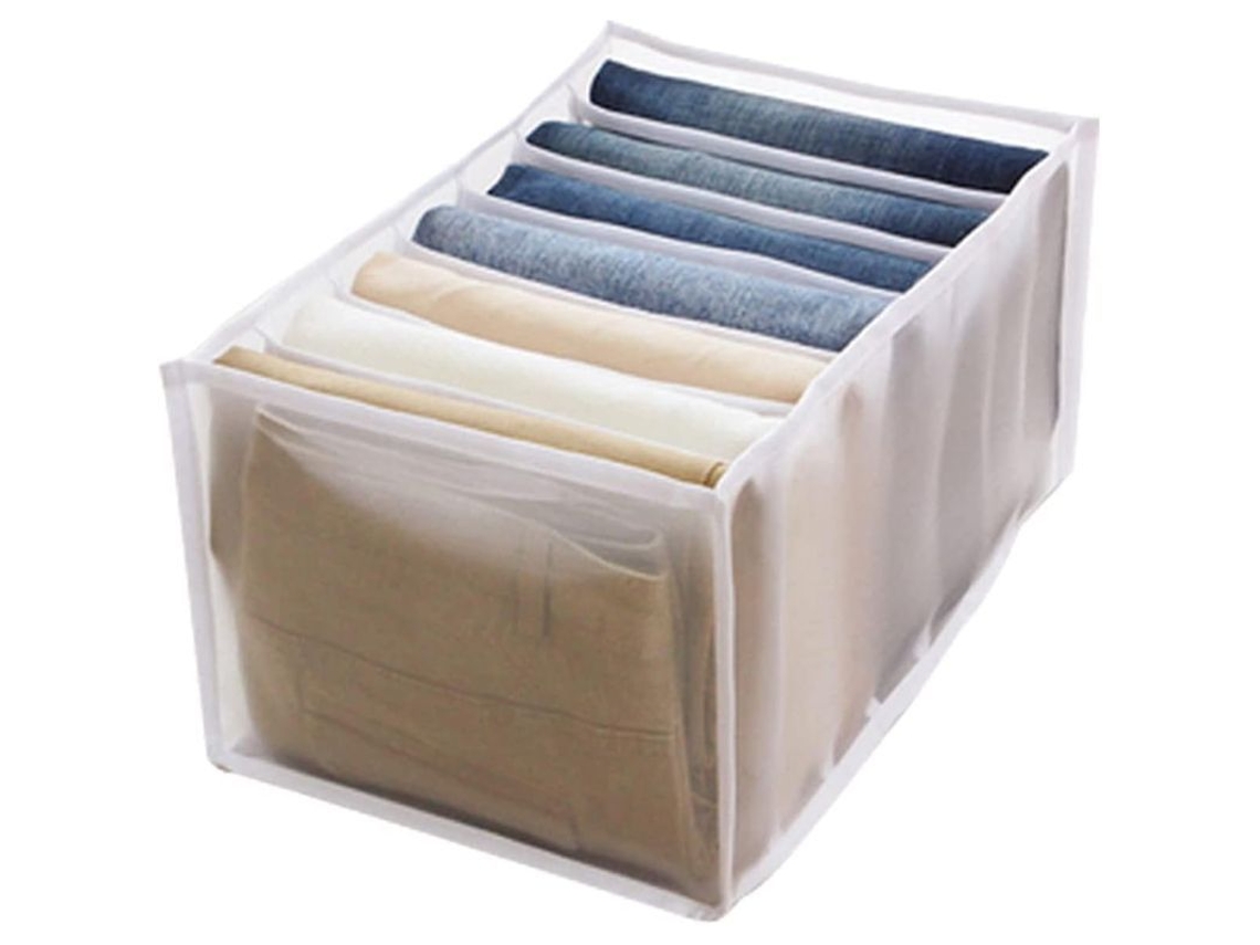 2 Caixas de armazenamento LINJOU para gavetas com 7 compartimentos, branco