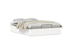 Conjunto 1 Estrutura De Cama Ottoman Vidaxl Branco Madeira De Pinho Maciça (135 X 190 Cm)