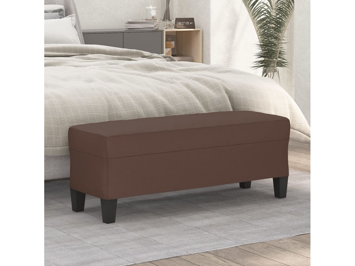 Vidaxl Banco 100x35x41 Cm Couro Artificial Castanho