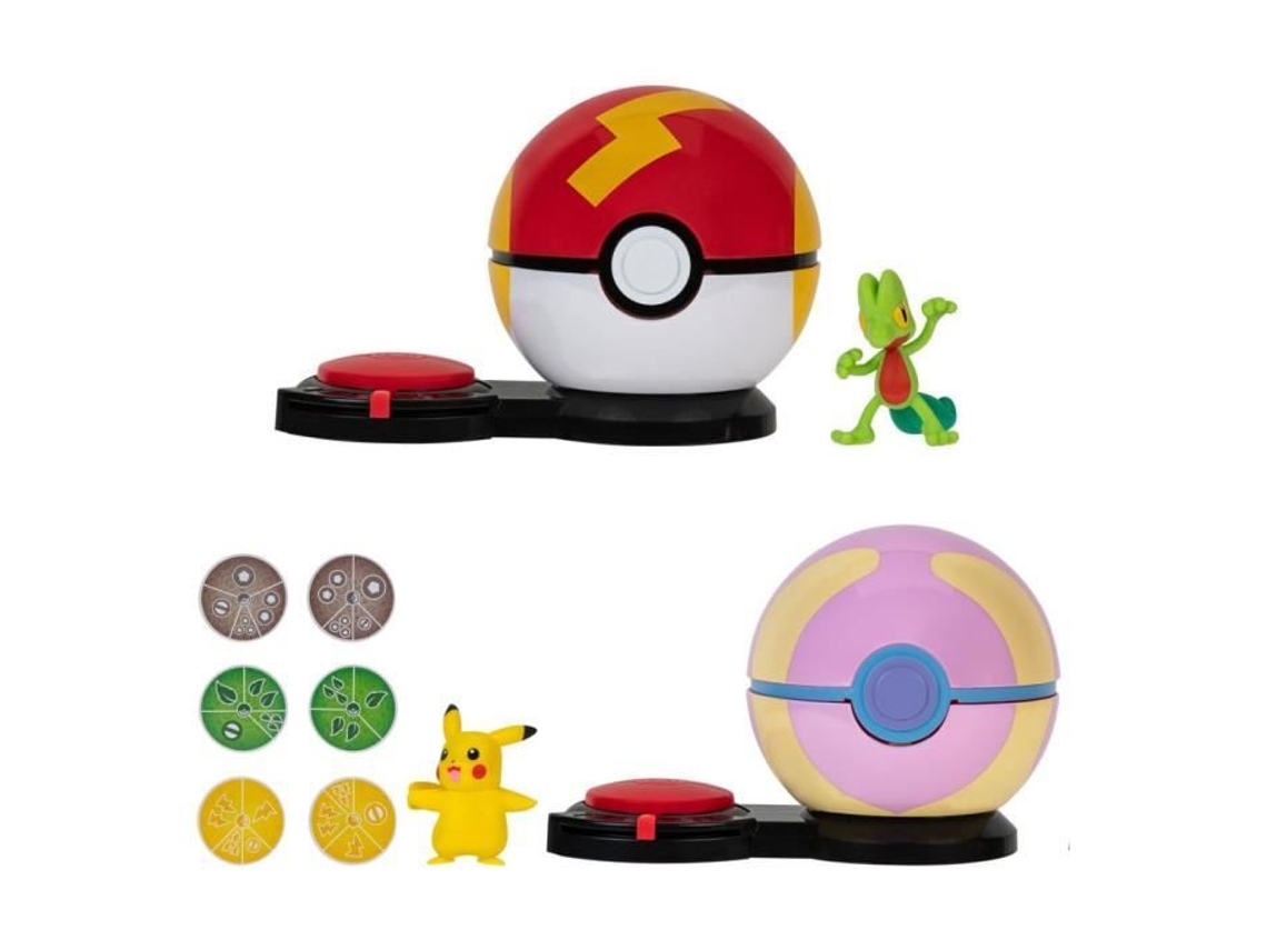 Conjunto De Ataque Pokémon Jazwares Pikachu Fêmea Com Speed Ball E Treecko Para Crianças A Partir De 3 Anos