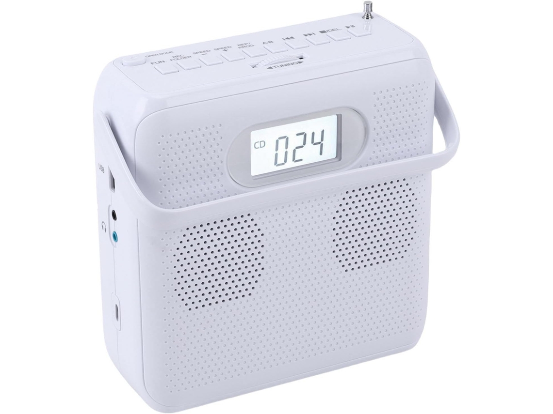 Leitor Cd Portátil Cuifati Com Bluetooth, 2 Alto-falantes Hifi, Estéreo, Controle Remoto, Compátivel Com
