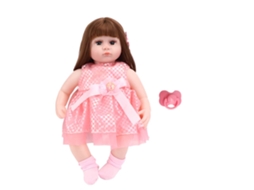 Primerox boneca Bebê Realista 42cm de Vinil com Cabelo Longo para Crianças Boneca Menina