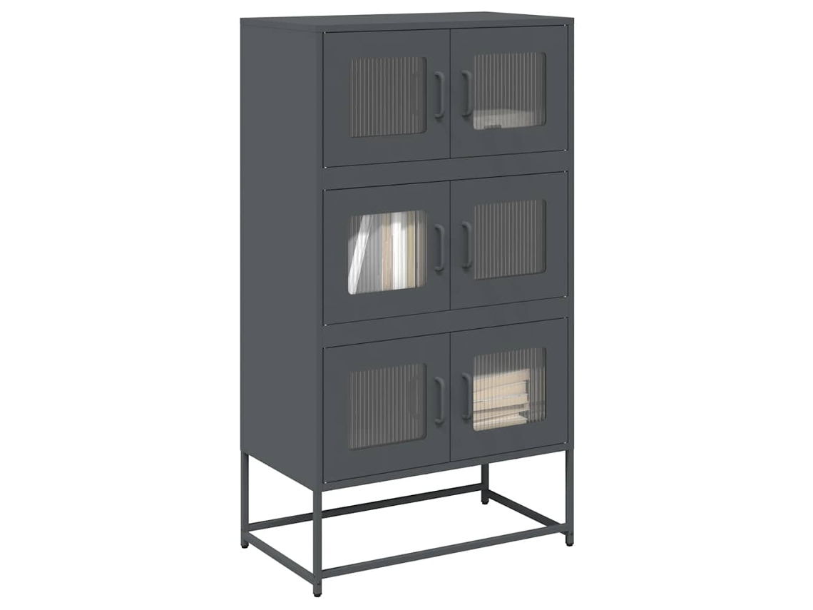 Vidaxl Aparador Alto 68x39x123 Cm Aço Antracite