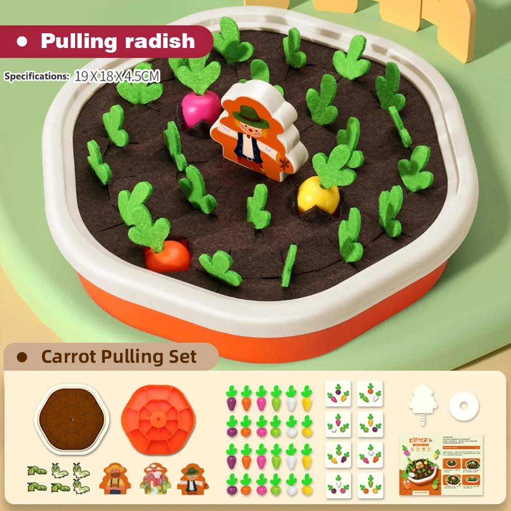 Jogo de Tabuleiro Montessori de Classificação de Cenouras para Bebês MDUG