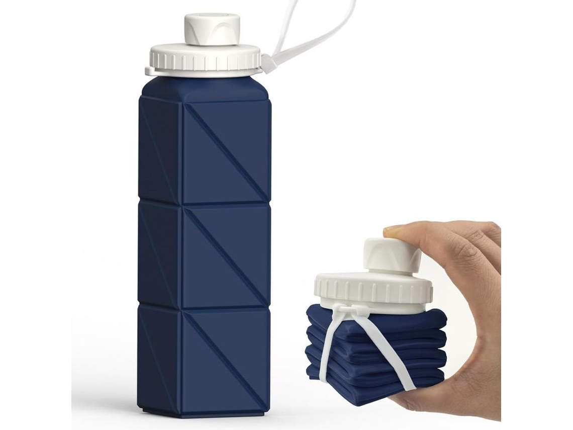 Garrafa de água colapsível 610ml silicone portátil Nova LINE azul escuro S/MARCA