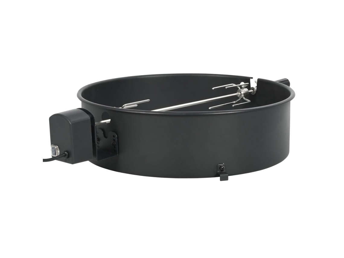 Vidaxl Conjunto Espeto Giratório Para Churrasqueira 57 Cm Preto