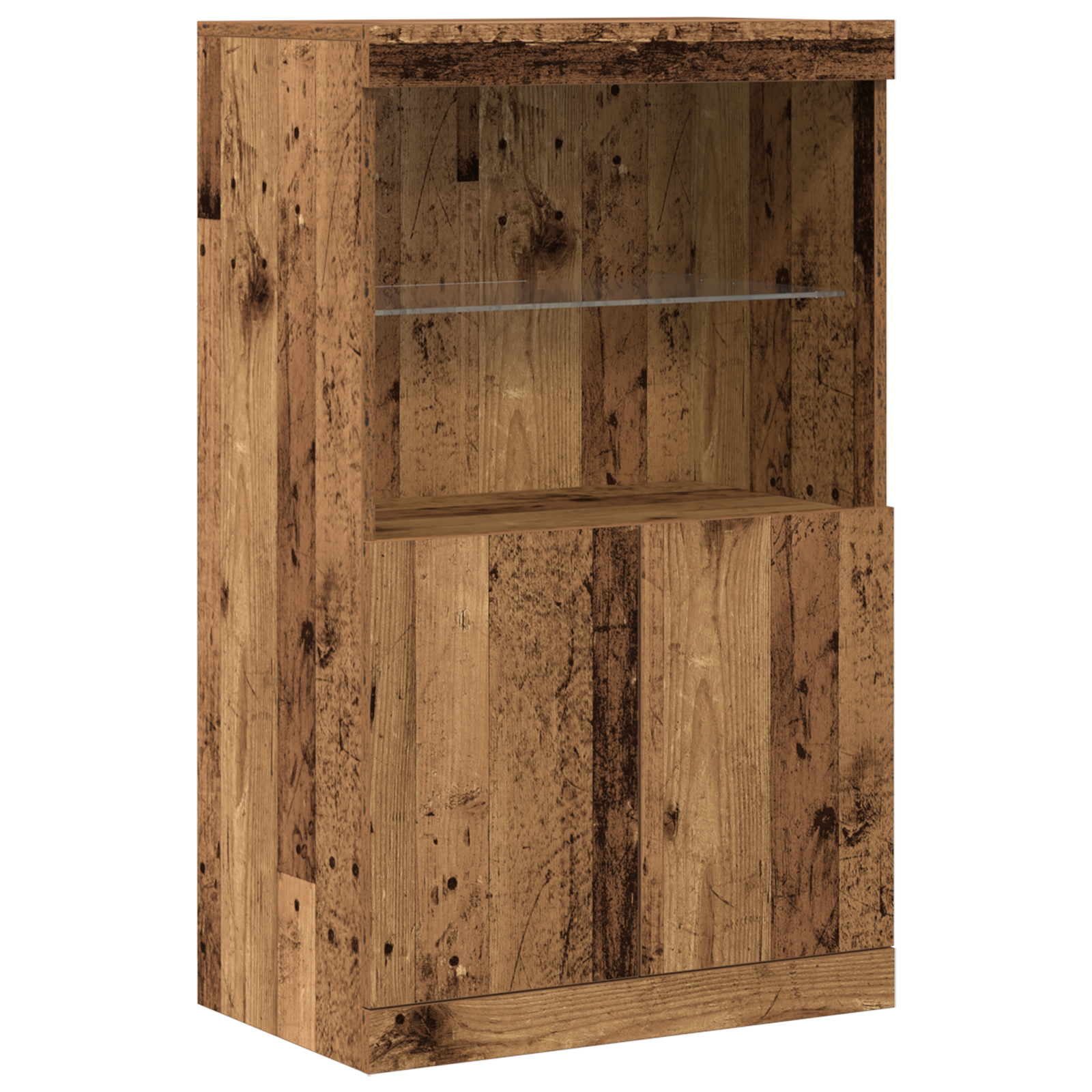 Conjunto 1 Aparador Led Vidaxl Castanho Derivados De Madeira (60 X 37 X 100 Cm)
