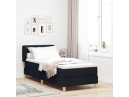 Vidaxl Cama Box Com Cabeceira Preto 80 X 200 Cm Tecido