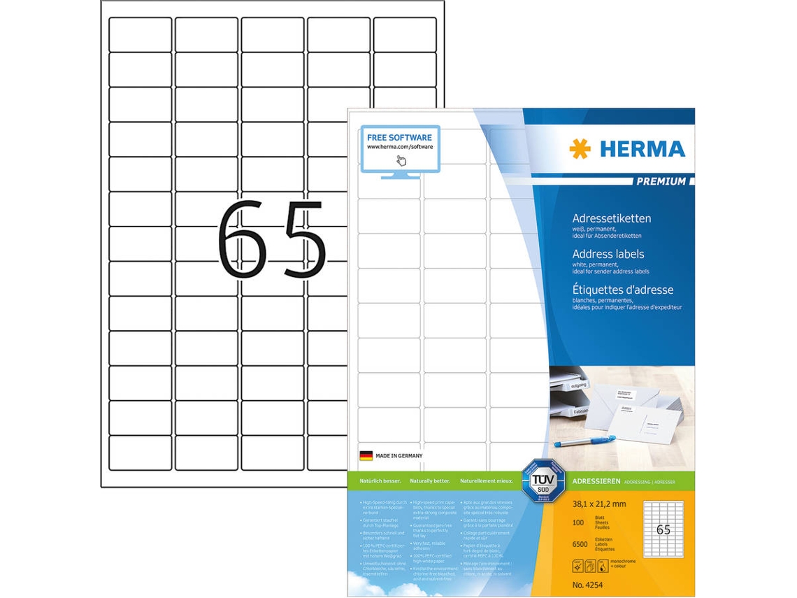 Etiquetas para impressão HERMA 4254