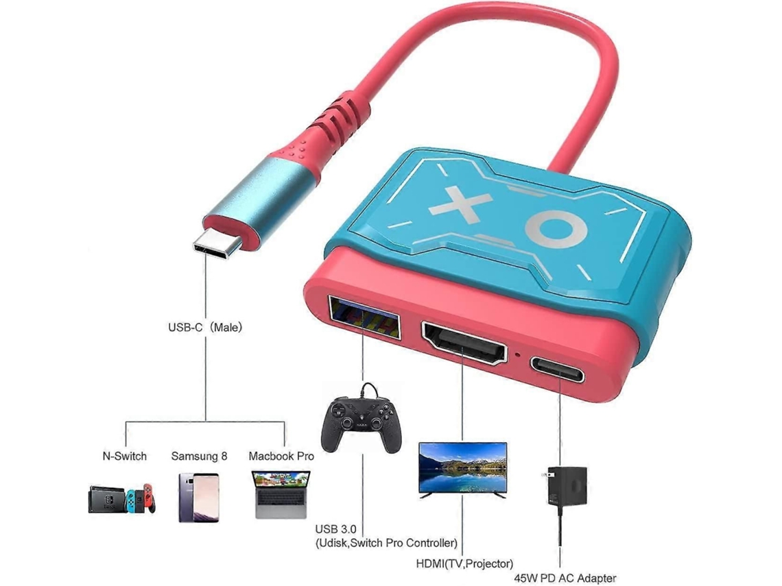 Conversor De Vídeo Hd Portátil Mini 4k Compatível Com Switch/ Switch Oled