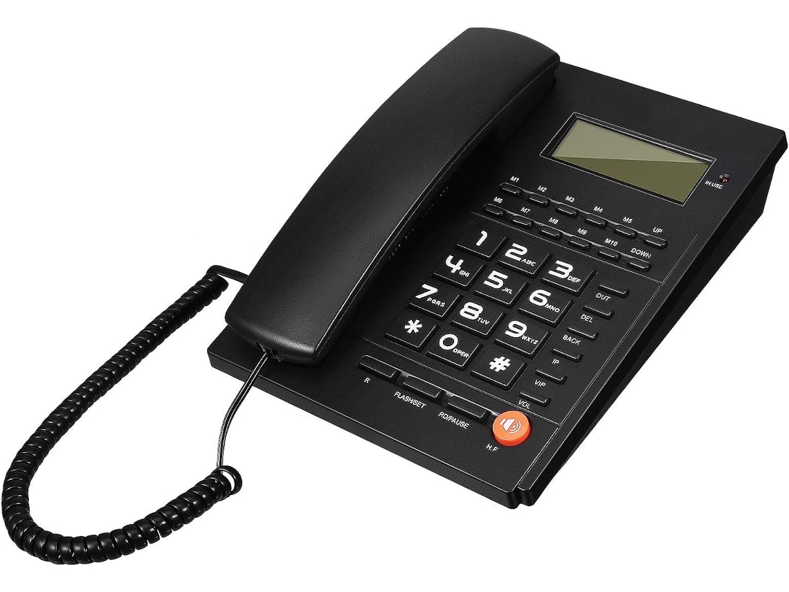 Telefone De Mesa Com Fio L-13 Com Identificador De Chamadas E Chamada Em Espera.