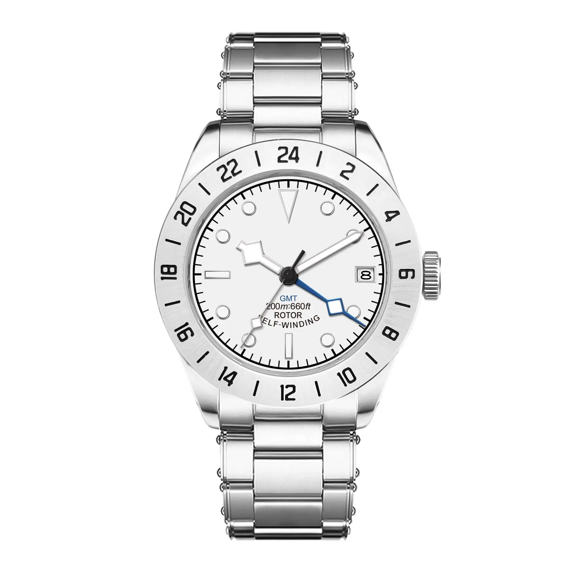 (branco) Relógio Masculino Mecânico Automático De Luxo De 39 Mm, Resistente À Água Até 200 M E Luminoso.