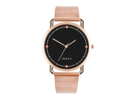Relógio de Pulso Feminino Quartz de Mostrador Redondo Elegante Casual Ouro Rosa
