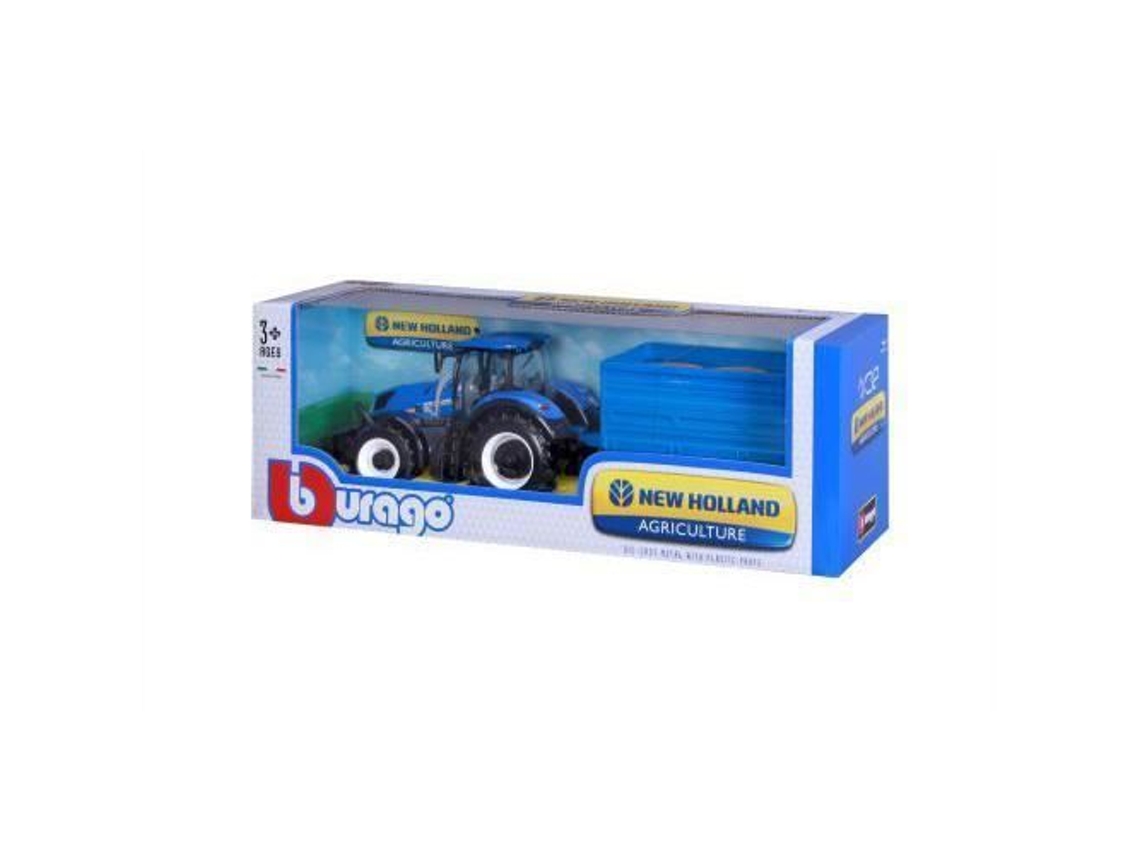 Trator Com Caçamba Bburago Coleção Fazenda Escala 132 Cor Azul Modelo 4893993440672