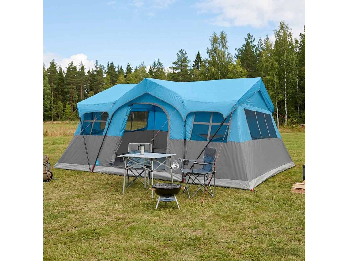 Vidaxl Barraca Familiar 487 X 340 X 216 Cm Azul Poliéster E Aço
