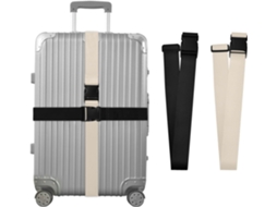 Conjunto De 2 Alças Bagagem Ajustáveis E Portáteis Nas Cores Preto, Bege E Branco, Para Homens E Mulheres, Adequadas