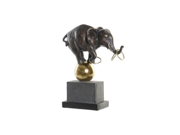 Estatueta de Elefante Preto em Resina e Metal, 31x13x41cm ALEXANDRA HOUSE LIVING