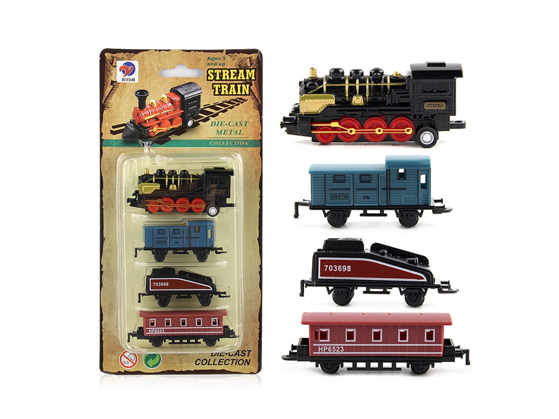 Primerox conjunto de Brinquedo de Trem a Vapor Simulado Retro para Meninos e Meninas Presente
