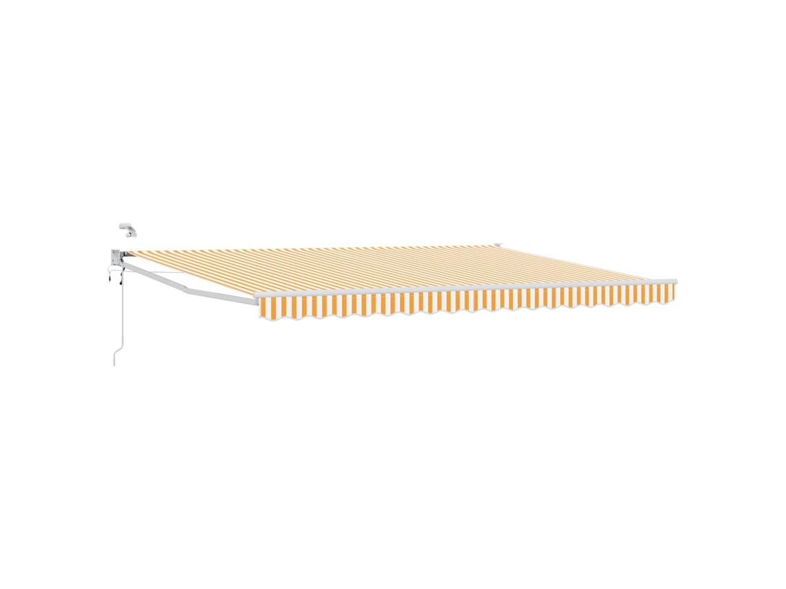Vidaxl Toldo Retrátil Elétrico Laranja E Branco 4,5 × 3 M