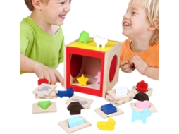Brinquedo De Encaixe De Formas, Jogo Sensorial De Madeira Para Combinar Formas Quebra Cabeça Educa Gokoco