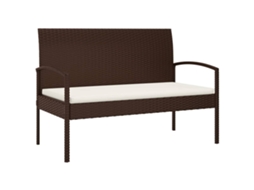 Maison Exclusive - Banco De Jardim Com Almofadão 105 Cm Vime Pe Castanho