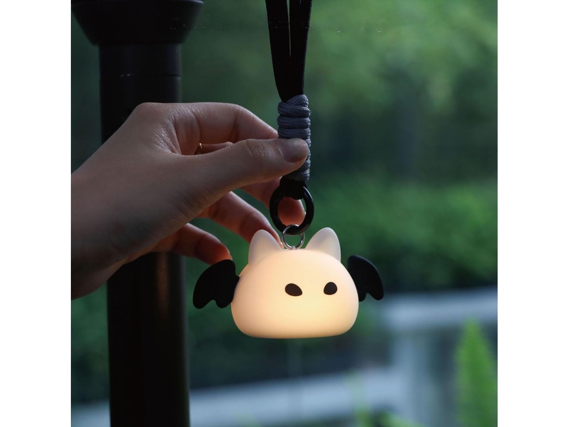Luminária Noturna em Formato de Morcego, Portátil e Sem Fio, com Alça e Led Suave, Ideal para Quarto, Camping e Presentes BRILVIBERA