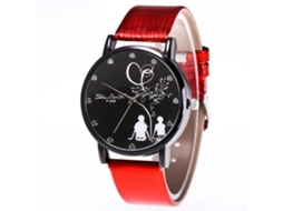 Relógio de pulso Zhoulianfa Couple Quartz com pulseira de couro PU (vermelho)