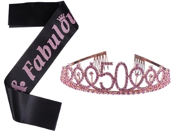 Conjunto de 2 peças de acessórios para aniversário fantasia: Coroa e Óculo Alça On Tído.