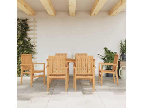 Conjunto De Jantar Para Jardim 7 Pcs Madeira De Teca Maciça VIDAXL