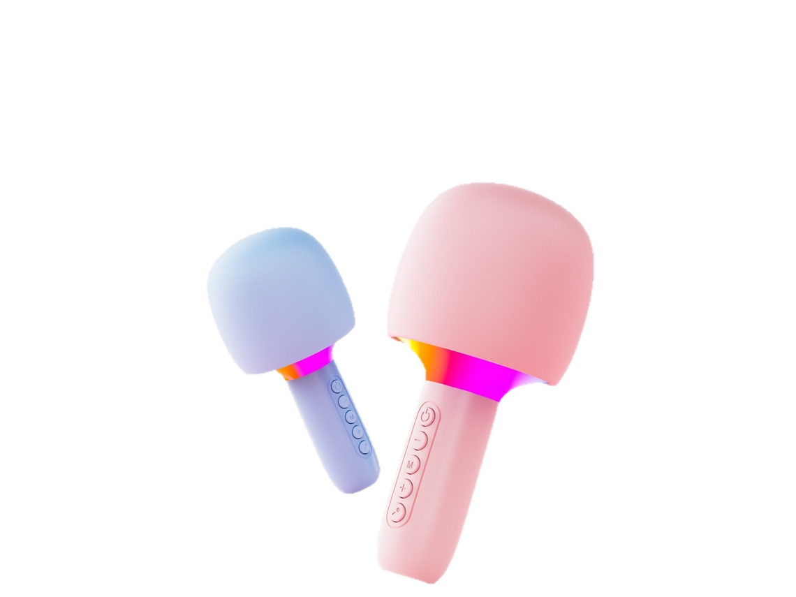 Microfone Bluetooth Ktv Alto falante Luz Rgb Efeito de Voz ZSANFS (rosa) | ZSANFS