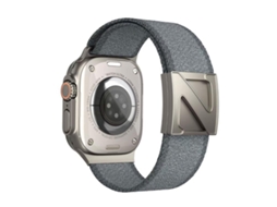 Bracelete para Apple Watch 46/49/45/44mm Nylon Bicolor com Fecho Magnético em Formato Z Cinza Claro, Cinza Escuro XIAOMOYU