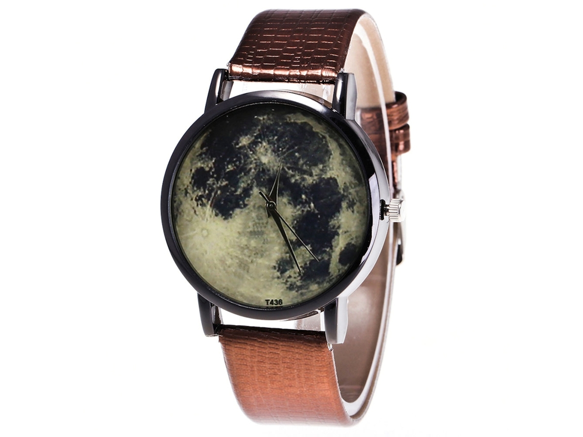 Reloj Analógico De Cuarzo Con Correa De Cuero Pu Para Hombre Y Mujer (café)