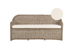 Banco De Jardim Com Almofada Beliani Susua De Rattan Natural 189x66x87