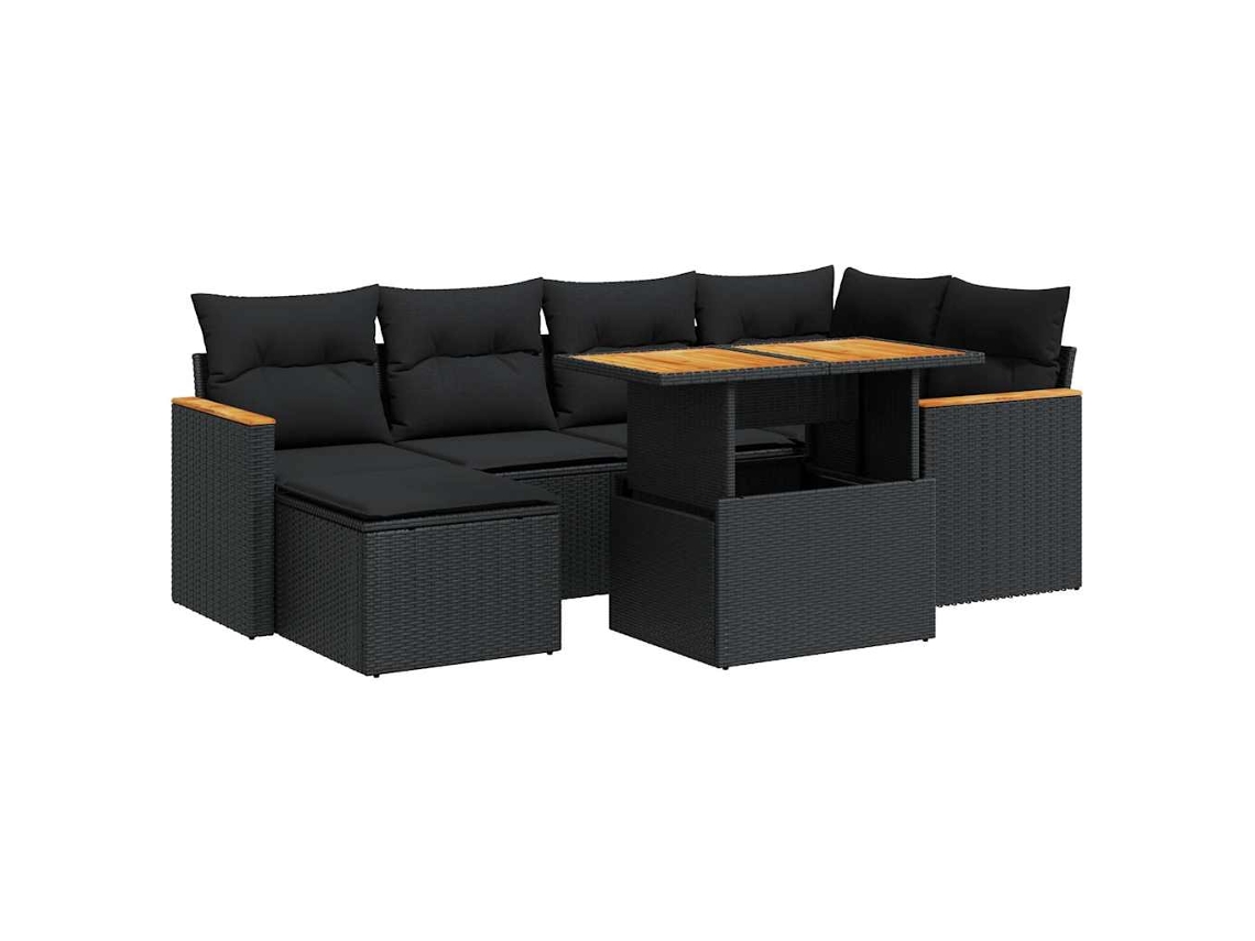 Garden Sofa Set, Garden Sofa Sets Vidaxl Preto Rattan / Vime (n/a)